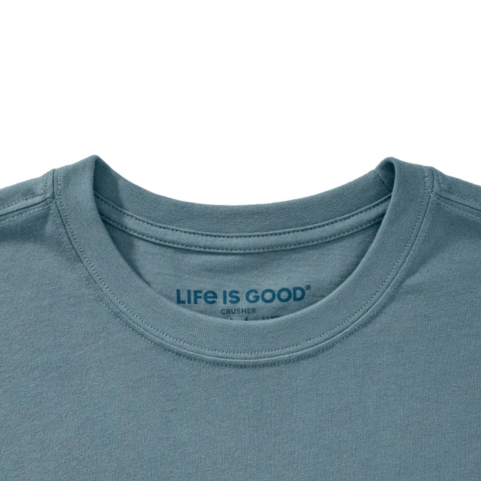 Men's Guitarscape Play More Reflections short sleeve Crusher T-shirt featuring a guitar-inspired graphic, crew neckline, and relaxed garment-washed fit for casual everyday wear.