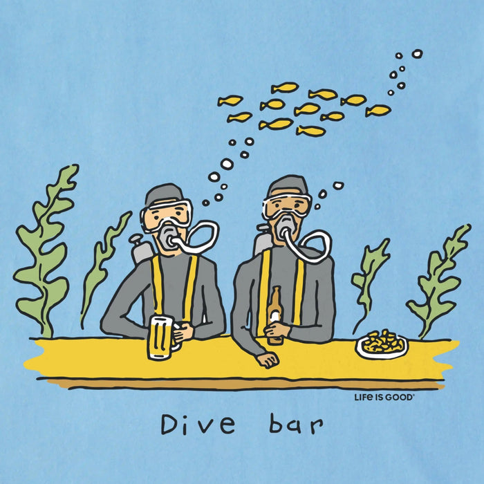Men's Dive Bar short sleeve T-shirt featuring a dive bar-inspired graphic, crew neckline, and relaxed fit for comfortable everyday casual wear.