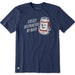 Men's Easily Distracted by Beer Can short sleeve Crusher T-shirt featuring a humorous beer can graphic, crew neckline, and relaxed garment-washed fit for casual everyday wear.