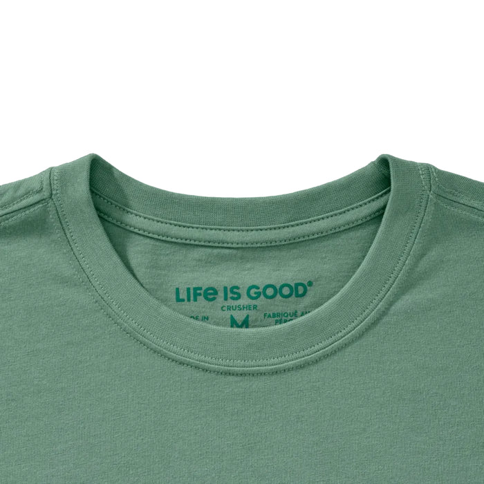 Men's Huge Baseball Fan short sleeve Crusher T-shirt featuring a baseball-themed graphic, crew neckline, and relaxed garment-washed fit for comfortable everyday wear.