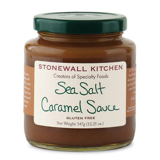 Jar of Stonewall Kitchen Sea Salt Caramel Sauce  12.5 oz on a white background