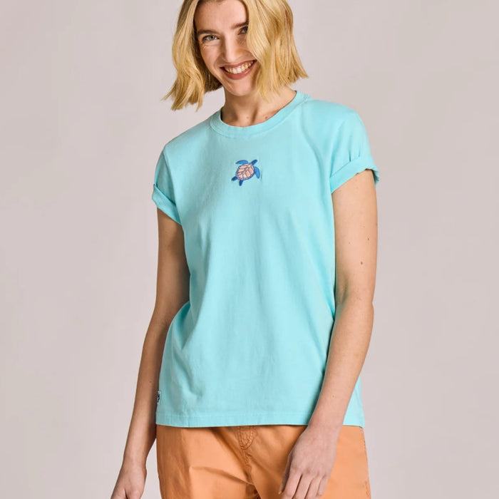 Women's Embroidered Sea Turtle Crusher T-shirt