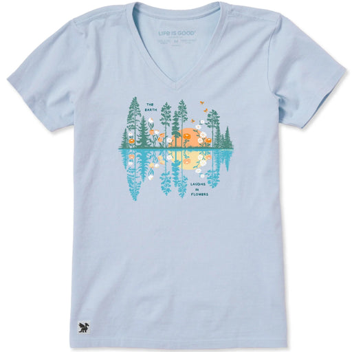 Women's Reflections in Bloom short sleeve T-shirt with a floral-inspired graphic, crew neckline, and relaxed fit for comfortable everyday wear.