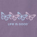 Women's Rally Butterflies short sleeve Crusher T-shirt featuring a colorful butterfly graphic, crew neckline, and relaxed garment-washed fit for casual everyday wear.