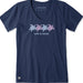Women's Rally Swimming Turtles short sleeve Crusher T-shirt featuring a swimming sea turtle graphic, crew neckline, and relaxed garment-washed fit for casual everyday wear.