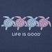 Women's Rally Swimming Turtles short sleeve Crusher T-shirt featuring a swimming sea turtle graphic, crew neckline, and relaxed garment-washed fit for casual everyday wear.
