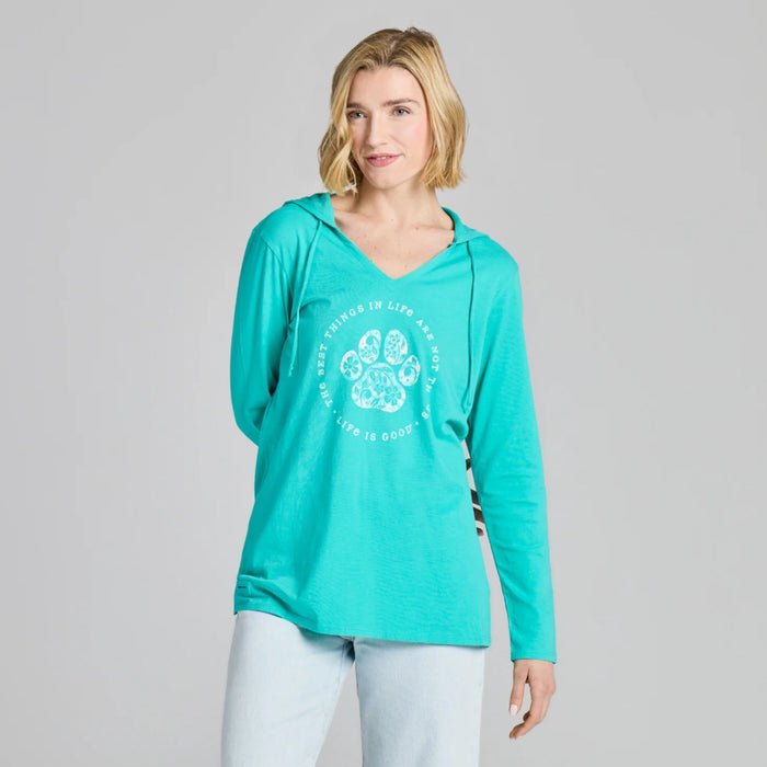 Life Is Good : Women's Hooded Best Things Long Sleeve T-Shirt