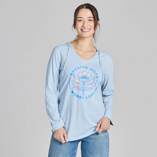 Life Is Good : Women's Breathe Hooded Long Sleeve T-Shirt