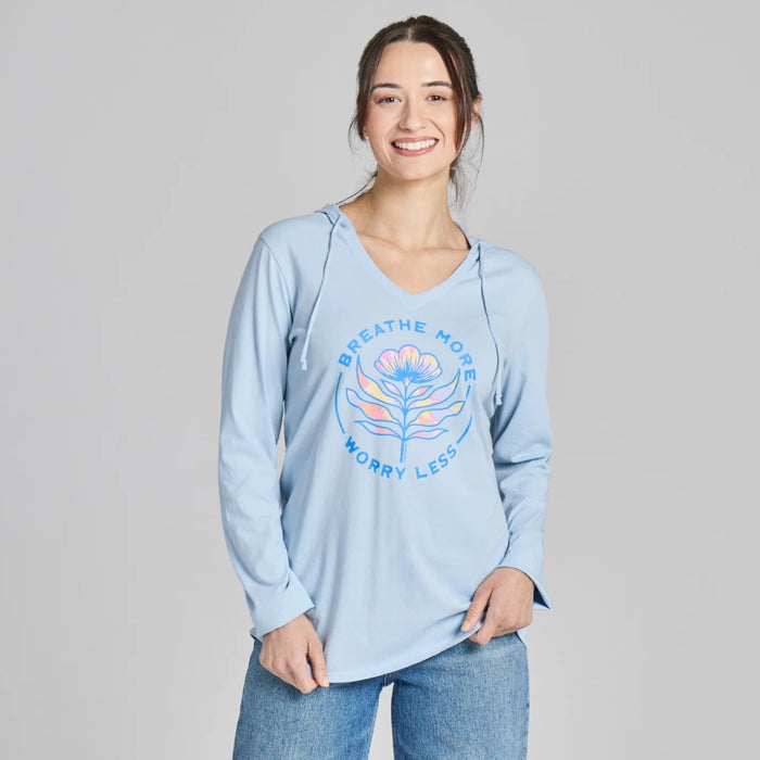 Life Is Good : Women's Breathe Hooded Long Sleeve T-Shirt