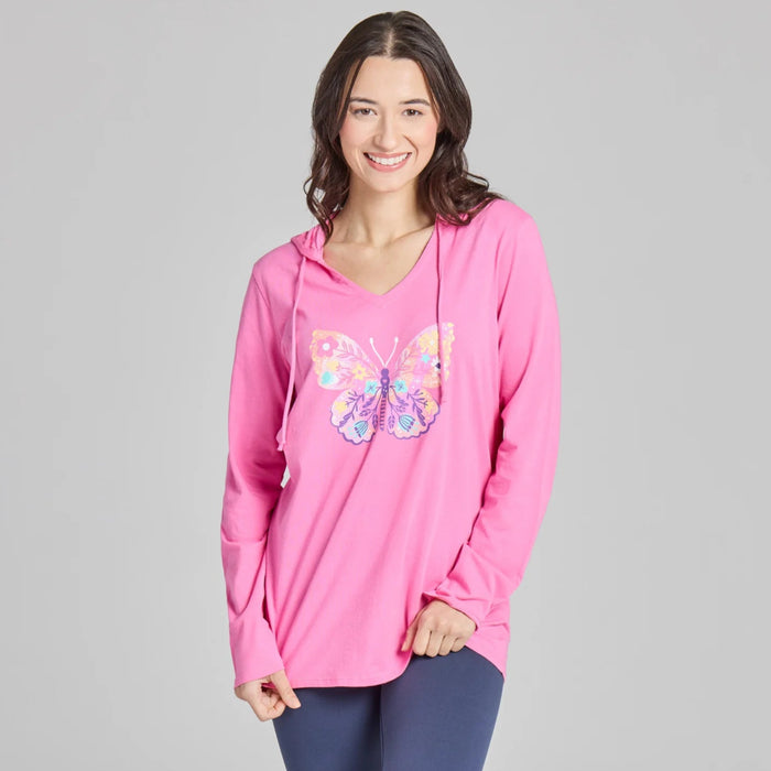 Life Is Good : Women's Butterfly Long Sleeve T-Shirt