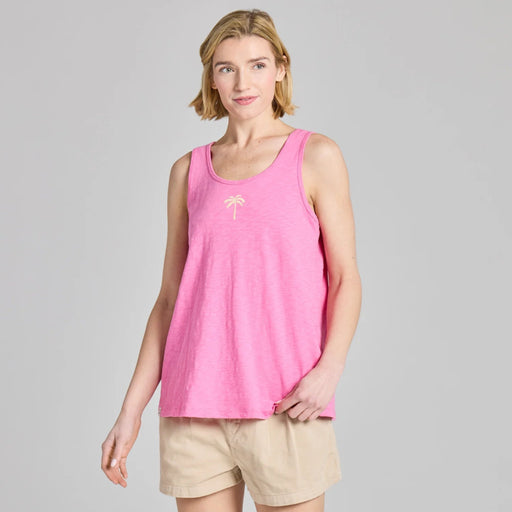 Women's Embroidered Graphic Palm Tank T-shirt
