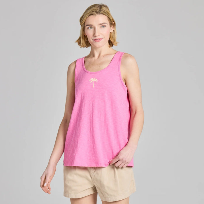 Women's Embroidered Graphic Palm Tank T-shirt