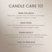 Our Small Tumbler Candles are made with a natural fiber wick and a premium plant wax blend for optimal fragrance performance.