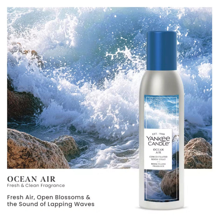 Concentrated Ocean Air Room Spray bottle with a refreshing ocean-inspired fragrance designed to instantly freshen rooms and eliminate odors.