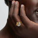 PANDORA Sun & Moon Reversible Medallion Ring with sparkling sun and moon design, reversible engraved medallion, and polished sterling silver finish.