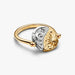 PANDORA Sun & Moon Reversible Medallion Ring with sparkling sun and moon design, reversible engraved medallion, and polished sterling silver finish.