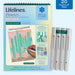 Engage in a meditative dotting activity using a guided letter key to fill the page with vibrant dots. 