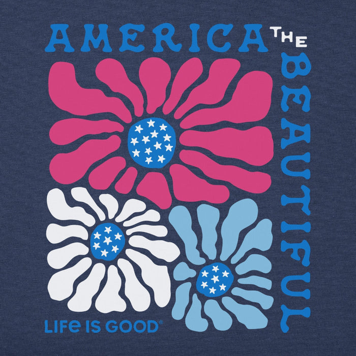 Life Is Good : Women's America the Beautiful Flowers Boxy T-Shirt