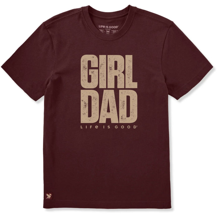 Life Is Good Men's Girl Dad Stack Short Sleeve Crusher T-Shirt with stacked Girl Dad graphic.