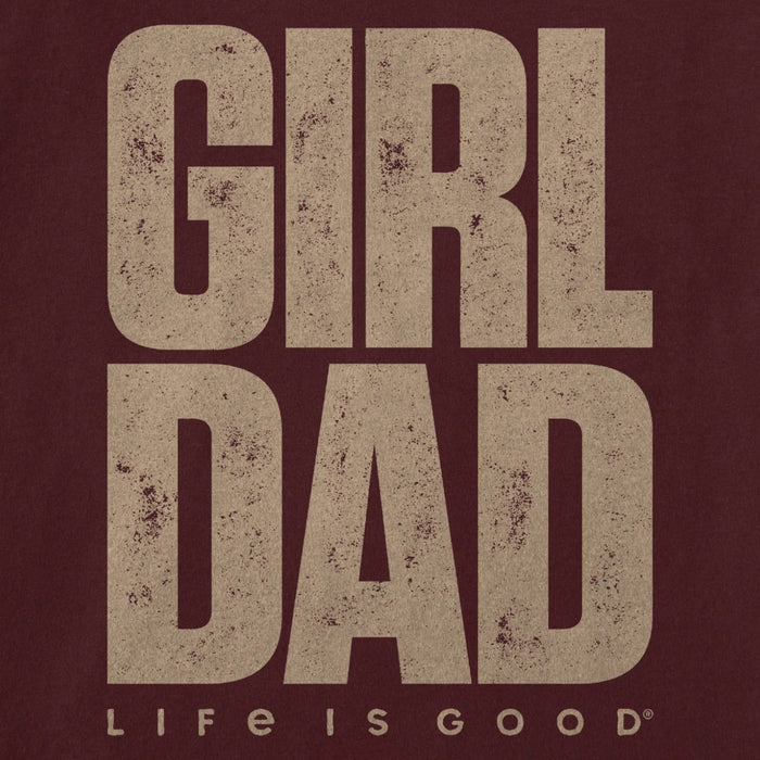Life Is Good Men's Girl Dad Stack Short Sleeve Crusher T-Shirt with stacked Girl Dad graphic.