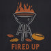 Life Is Good Men's Fired Up Grill + Football Short Sleeve Crusher T-Shirt with grilling and football graphic.