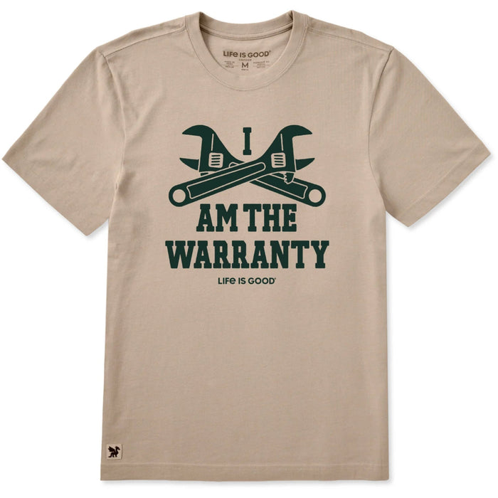 Life Is Good Men's I Am the Warranty Short Sleeve Crusher T-Shirt with humorous warranty graphic.