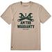 Life Is Good Men's I Am the Warranty Short Sleeve Crusher T-Shirt with humorous warranty graphic.