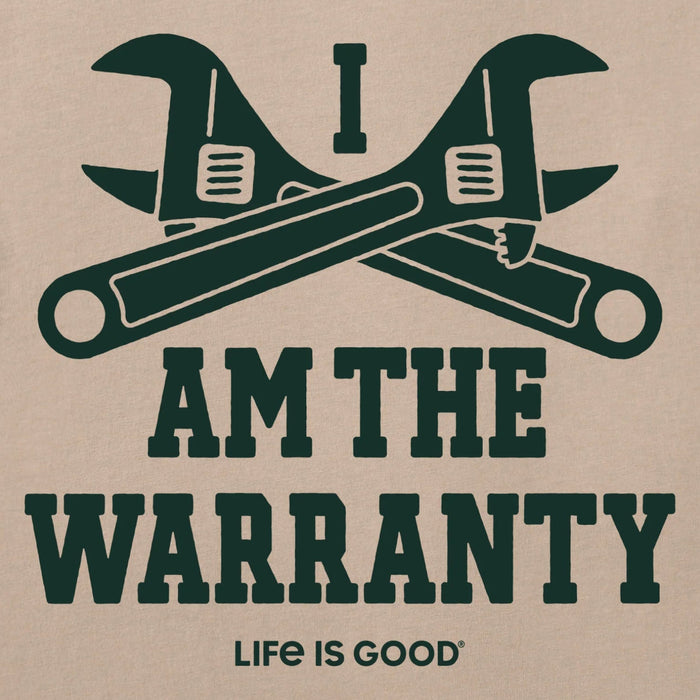Life Is Good Men's I Am the Warranty Short Sleeve Crusher T-Shirt with humorous warranty graphic.