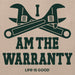 Life Is Good Men's I Am the Warranty Short Sleeve Crusher T-Shirt with humorous warranty graphic.