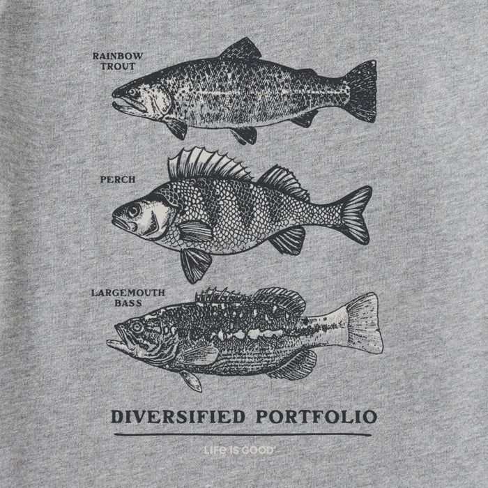 Life Is Good Men's Diversified Port Fish Short Sleeve Crusher Tee featuring a fish-inspired graphic design.