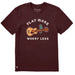 Life Is Good men’s Crusher Tee featuring the “Play More Worry Less” graphic message