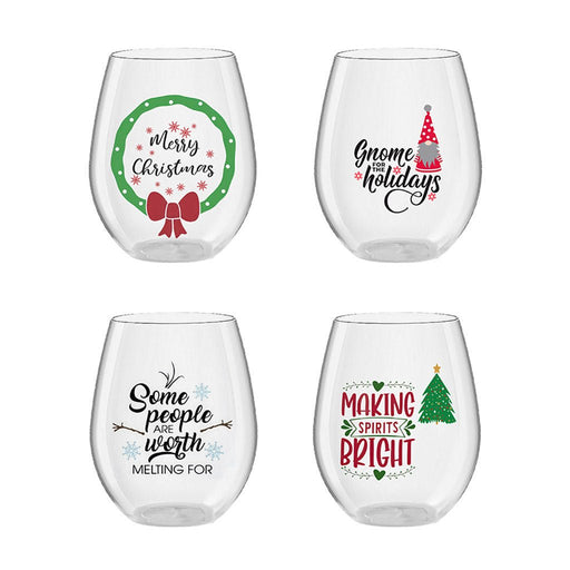 16oz Holiday Wine Glass - Assorted 1 at random, Style can not be chosen - 16oz Holiday Wine Glass - Assorted 1 at random, Style can not be chosen