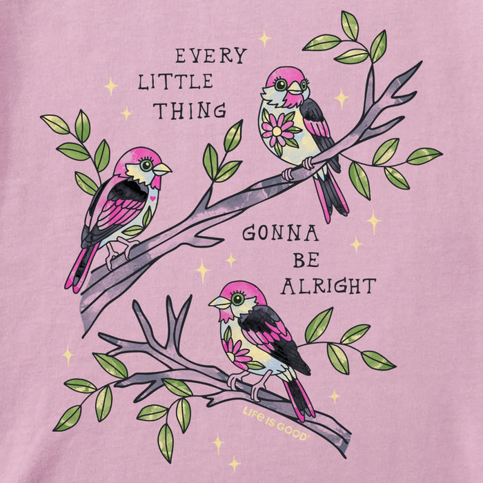 Women's Every Little Thing Blooms short sleeve Crusher T-shirt featuring an inspirational floral graphic, crew neckline, and relaxed garment-washed fit for comfortable everyday wear.