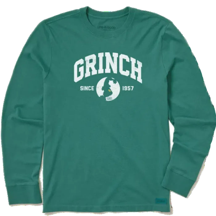 Men's Life is Good Grinch Arch Long Sleeve Crusher Tee