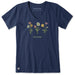 Life Is Good Women's Fall Botanical Flowers Short Sleeve Crusher Vee T-Shirt with vibrant floral botanical graphic and soft V-neck design