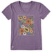 Life Is Good Women's Wildflowers Beautiful Energy Short Sleeve Crusher Vee T-Shirt featuring a colorful wildflower graphic, soft V-neck, and comfortable classic fit