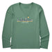 Life Is Good women's long sleeve Crusher Vee featuring the I Like It Here graphic