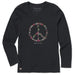 Life Is Good Women’s Wildflower Peace & Love Sign Long Sleeve Crusher-Lite Vee featuring a wildflower peace and love sign graphic, a flattering V-neckline, and lightweight long sleeves for comfortable everyday wear.