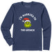 Life Is Good Women's Married to the Grinch Long Sleeve Crusher Tee featuring a playful Grinch-inspired holiday graphic.