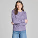 Women's Life is Good Good Vibes crew sweatshirt in dusk purple