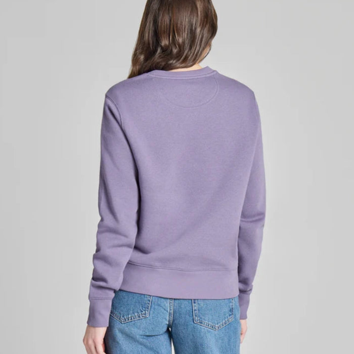 Women's Life is Good Good Vibes crew sweatshirt in dusk purple