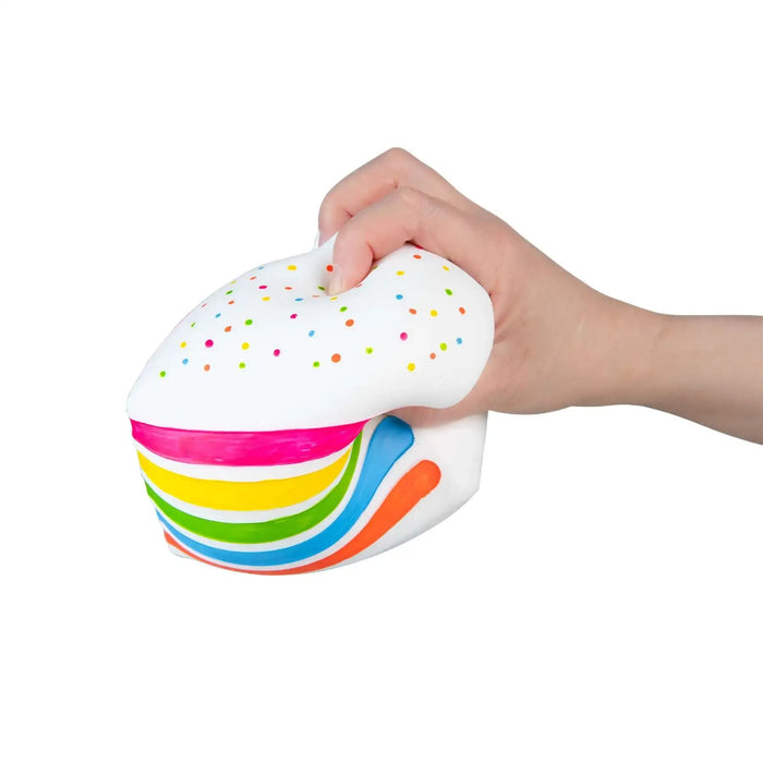 Orb Toys Easy Sqweezy Cake Squishy Squeeze Toy featuring a fun cake-shaped design.