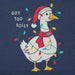 Life Is Good Women's Got Too Silly Christmas Goose Long Sleeve Crusher Tee featuring a playful Christmas goose graphic