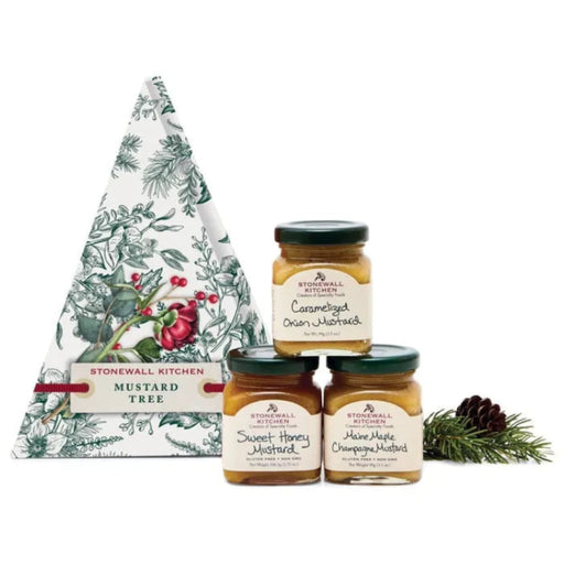 Mustard Tree gourmet mustard gift set with festive Christmas presentation