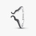 Pandora Disney Maleficent Ring in sterling silver with dark stones on a white background.