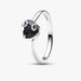 PANDORA Jack Skellington's Black Heart ring inspired by Disney's The Nightmare Before Christmas, featuring a bold black heart centerpiece with intricate gothic-inspired details.