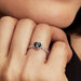 PANDORA Jack Skellington's Black Heart ring inspired by Disney's The Nightmare Before Christmas, featuring a bold black heart centerpiece with intricate gothic-inspired details.