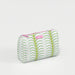 A cosmetic bag featuring a vibrant pink and blue floral print, ideal for storing makeup and beauty essentials.