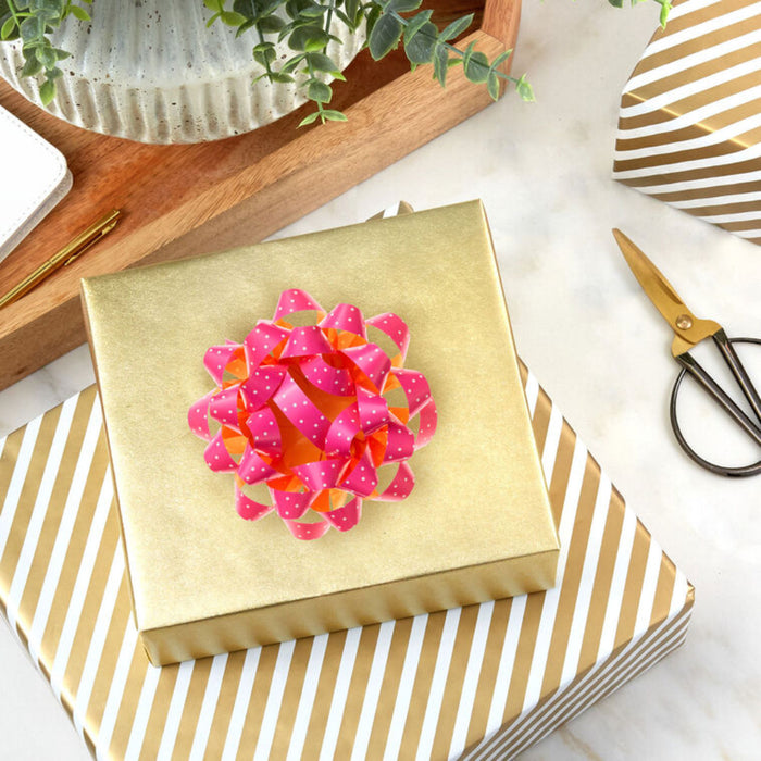 Hallmark : 4.6" White Mini Dots on Pink Gift Bow