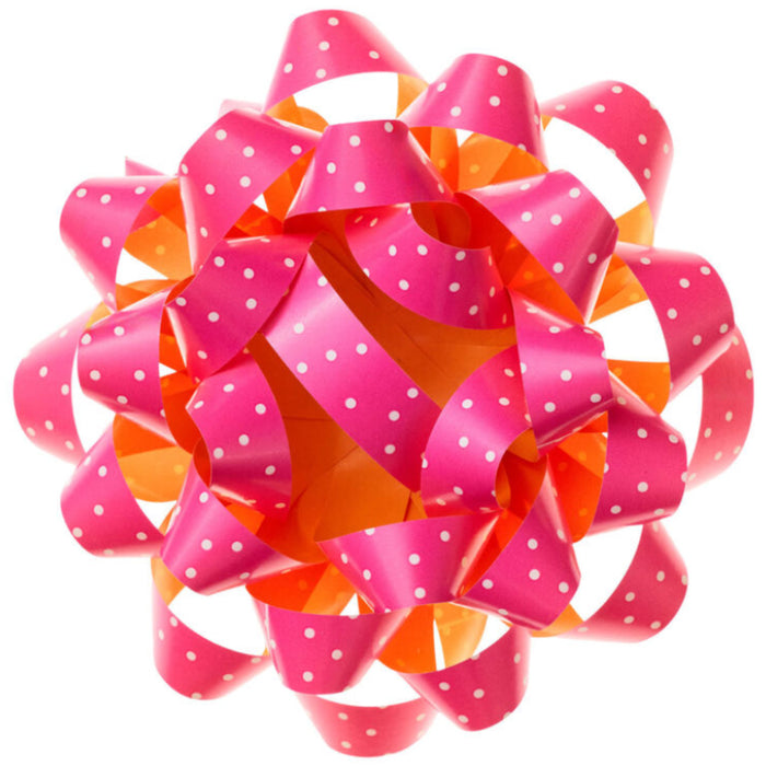 Hallmark : 4.6" White Mini Dots on Pink Gift Bow
